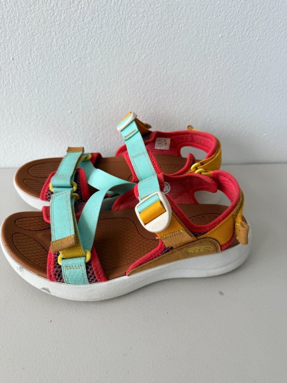 Keen Women's Turquoise, Pink & Mustard Sport Sandals - Picture 5 of 8